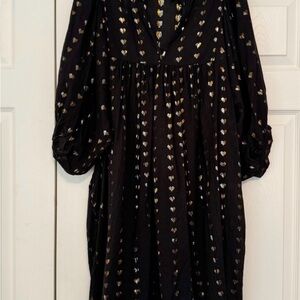 Wallflower Black and Gold Heart Long Sleeve Dress